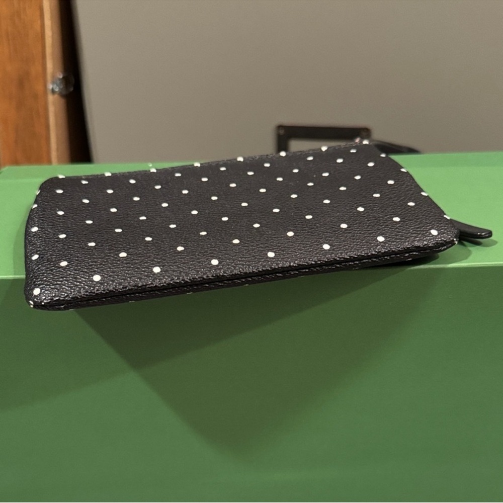 Kate Spade Black and White Polka Dot Wristlet with Storybook Lining - Picture 8 of 9